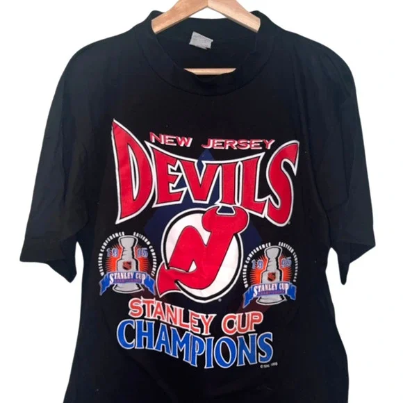 New Jersey Devils 1995 NHL Hockey Stanley Cup Champions Accord Shirt USA Sz. L - Picture 3 of 8